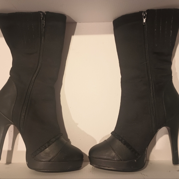 Victorian soft faux leather boots - Picture 3 of 6